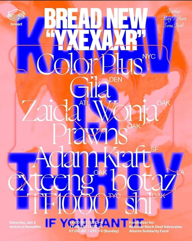 BREAD New Year "YXEXAXR" flyer