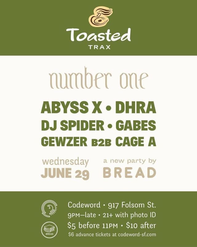Toasted Trax #1 flyer