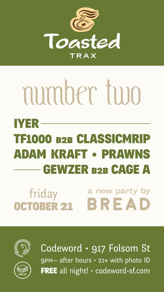 Toasted Trax #2 flyer